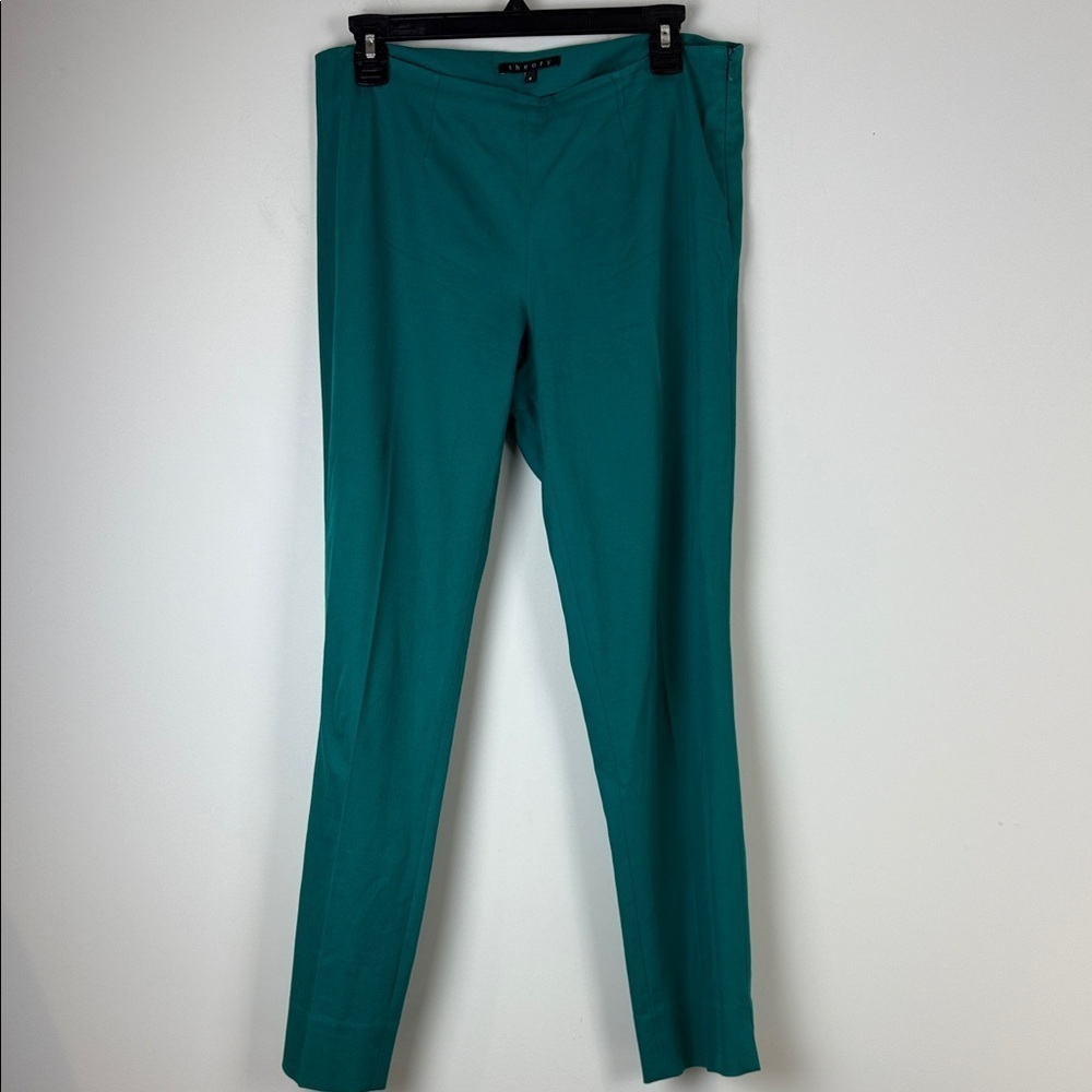 Theory Turquoise Trousers Size 8